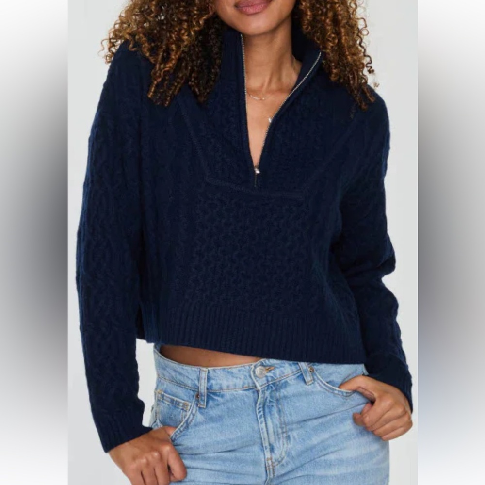 100% Cashmere Cable Quarter Zip Sweater/NWT/sz XL